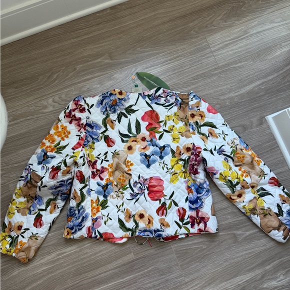 NWT Farm Rio Greek Garden Quilted Tie Coat Floral Cotton Sz XL - Picture 12 of 16